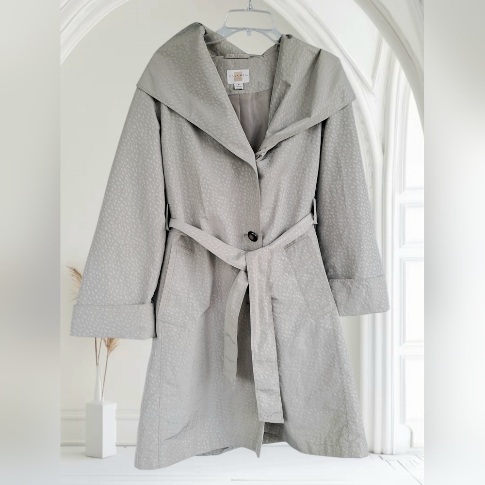 Gallery Light Gray Textured Coat - Picture 4 of 9